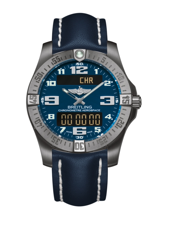 Breitling E7936310/C869/105X/A20BASA.1 : Aerospace Evo Titanium / Blue / Calf