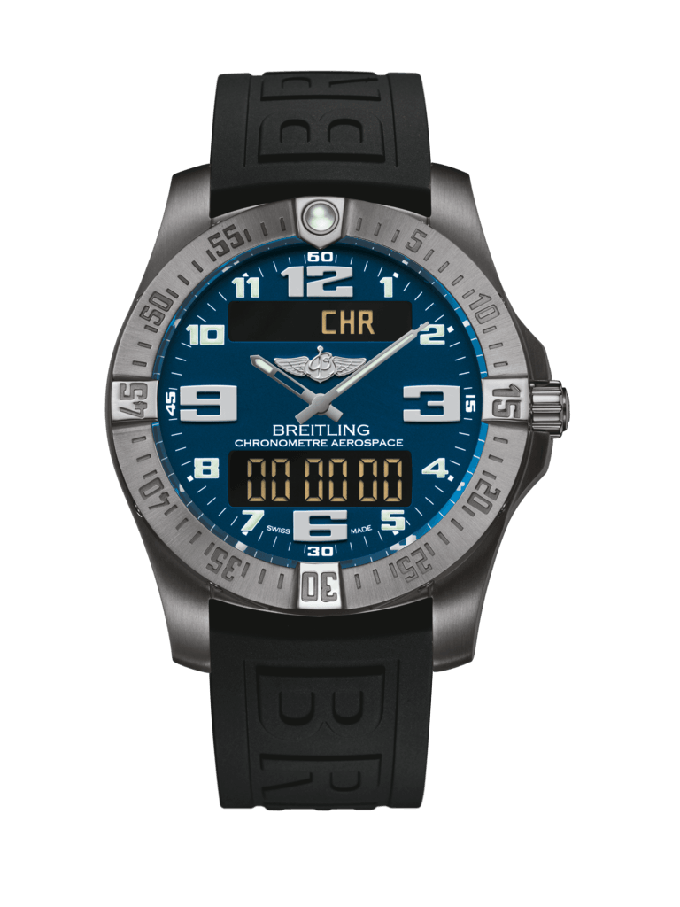 Breitling E7936310/C869/152S/A20SS.1 : Aerospace Evo Titanium / Blue / Rubber / Pin