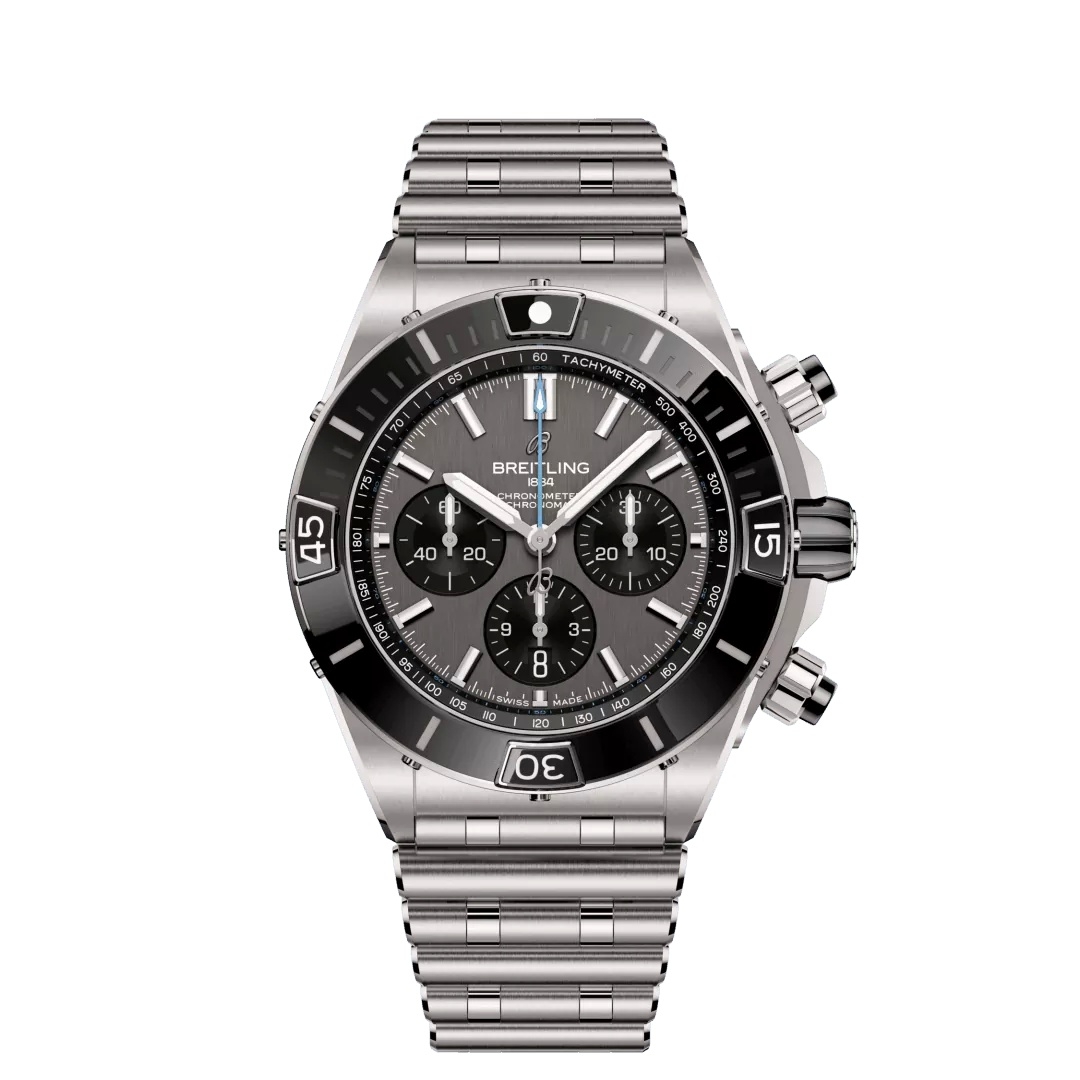 Breitling EB0136251M1E1 : Super Chronomat B01 44 Titanium / Grey / Rouleaux