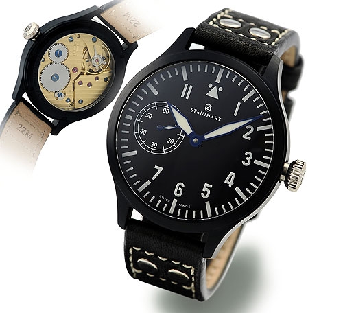 Steinhart F0303 : Nav B-Uhr 47 Handwinding Black