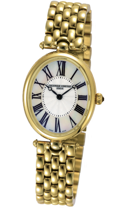 Frederique Constant FC-200MPW2V5B : Art Deco Oval Yellow Gold / Silver / Bracelet