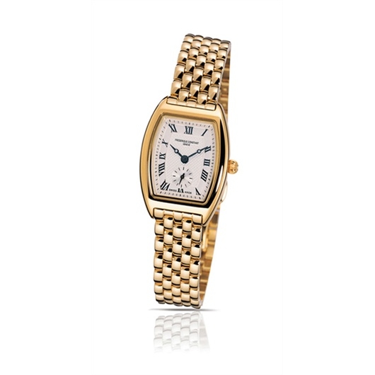 Frederique Constant FC-235M1T25B : Art Deco Tonneau Small Second Yellow Gold / Silver / Bracelet