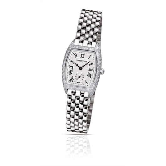 Frederique Constant FC-235M1TPV26B : Art Deco Tonneau Small Second Stainless Steel - Diamond / Silver / Bracelet