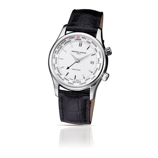 Frederique Constant FC-255S5B6 : Index Worldtimer Quartz Stainless Steel / Silver