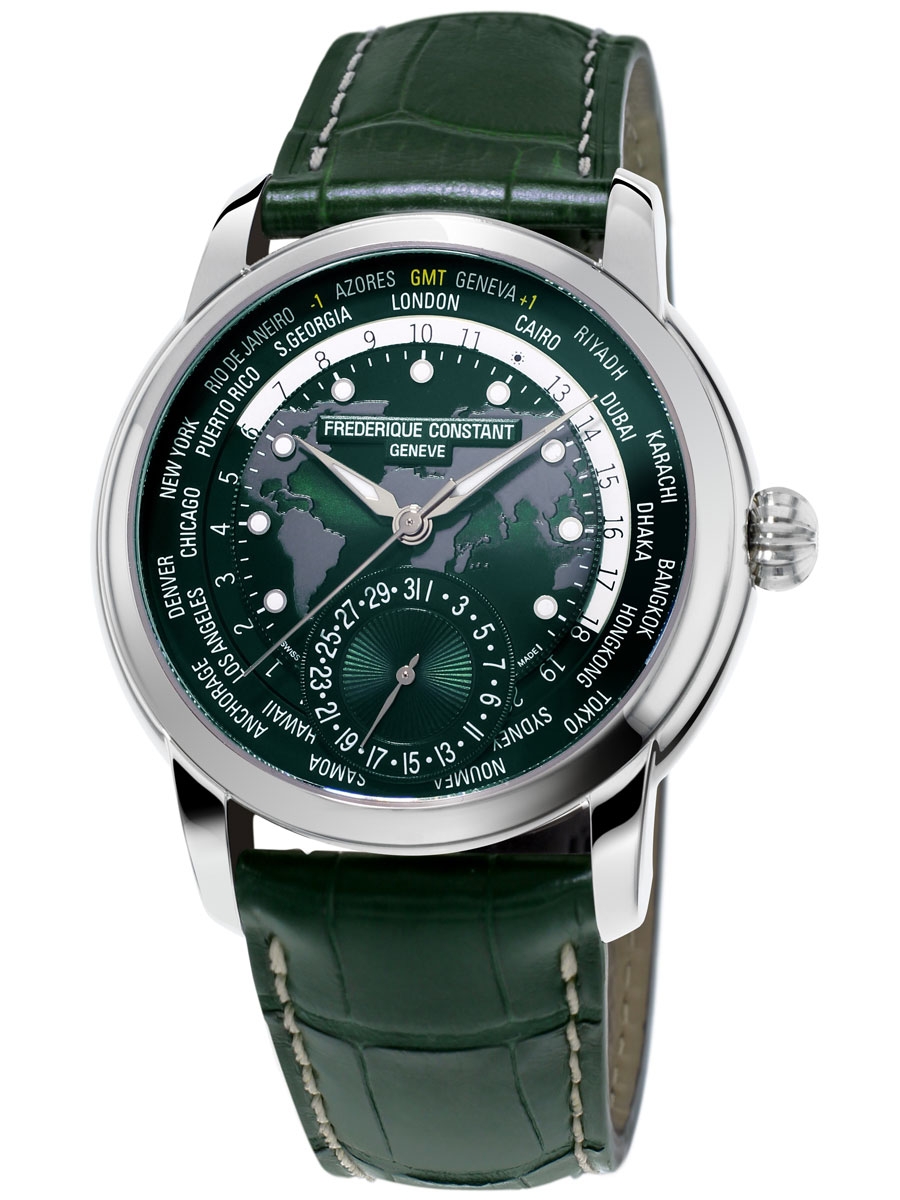 Frederique Constant FC-718GRWM4H6 : Manufacture Worldtimer / Stainless steel / Green