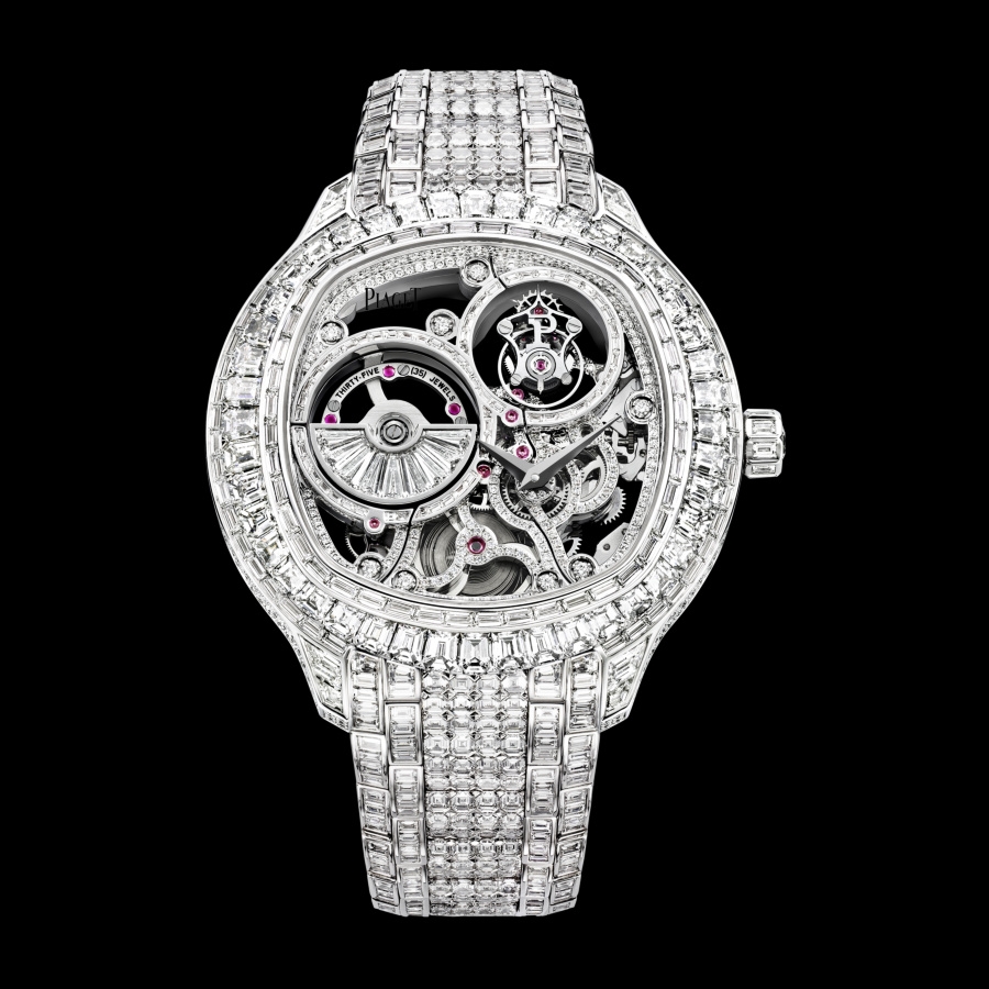 Piaget G0A39040 : Emperador Coussin Tourbillon Skeleton White Gold Diamond Bracelet