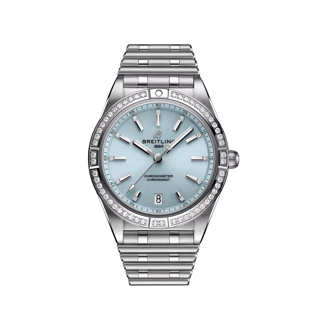 Breitling G10380591C1G1 : Chronomat Automatic 36 Stainless Steel - White Gold - Diamond / Ice Blue / Bracelet