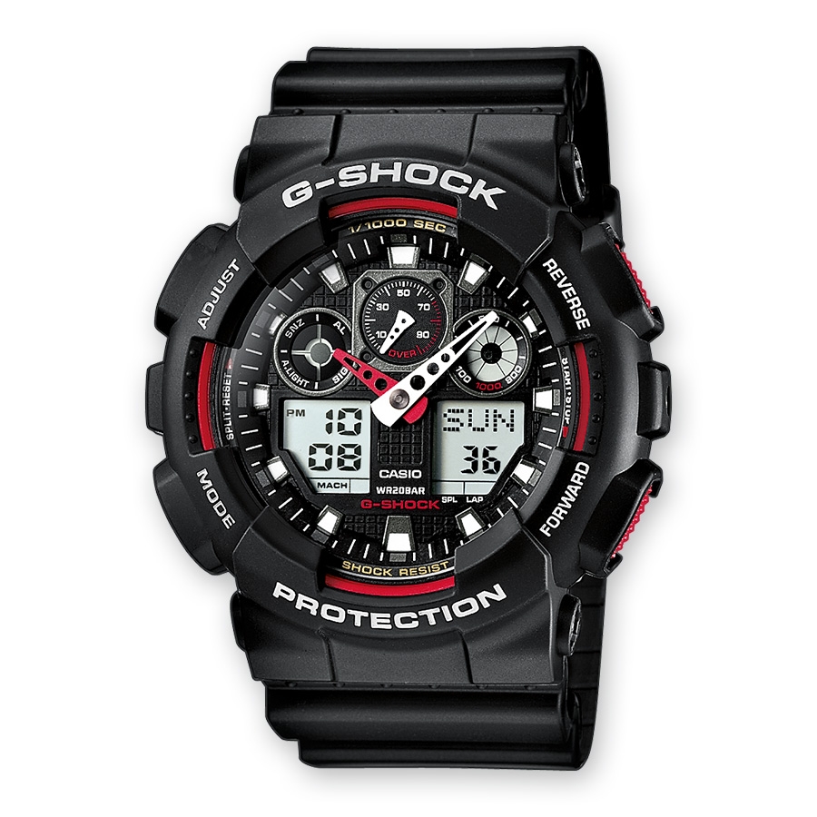 Casio GA-100-1A4 : GA-100-1A4 Black Red