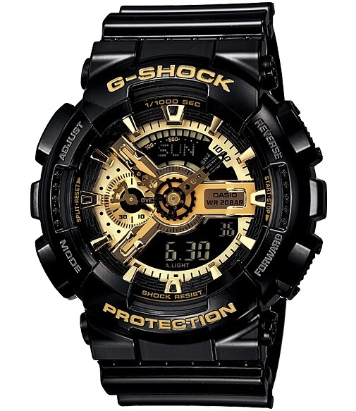 Casio GA-110GB-1A : GA-110GB-1A Black Gold Negative
