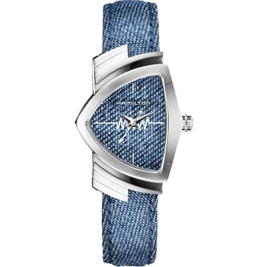 Hamilton H24211941 : Ventura Quartz 24 Stainless Steel / Blue Jeans