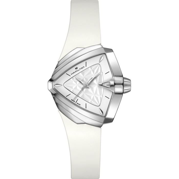 Hamilton H24251310 : Ventura S Quartz 34.5 Stainless Steel / White 3D