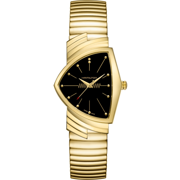 Hamilton H24301131 : Ventura Gents Yellow Gold / Black / Bracelet