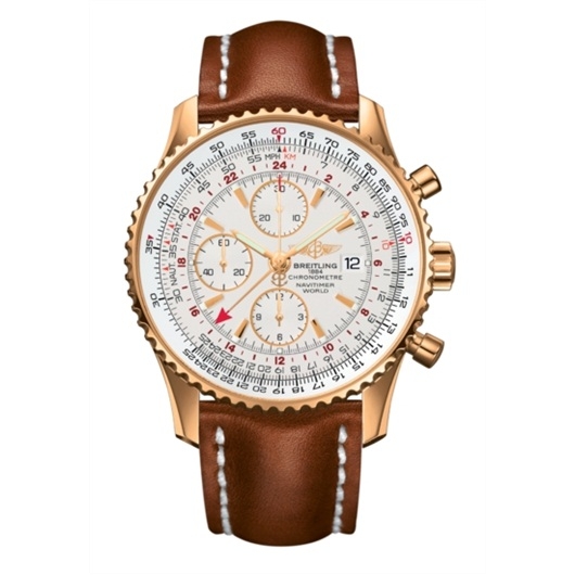 Breitling H2432212.G664.439X : Navitimer World Red Gold / Silver / Calf