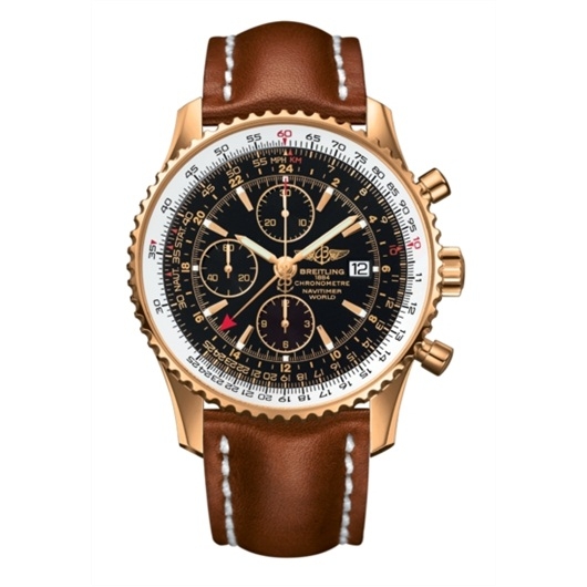 Breitling H2432212/B928/439X/R20BA.1 : Navitimer World Red Gold / Black / Calf / Pin