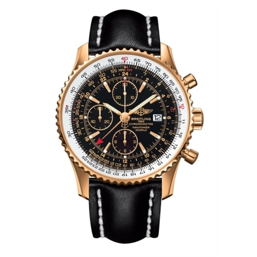 Breitling H2432212/B928/441X/R20BA.1 : Navitimer World Red Gold / Black / Calf / Pin