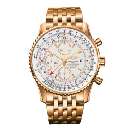 Breitling H2432212/G664/426H : Navitimer World Red Gold / Silver / Bracelet