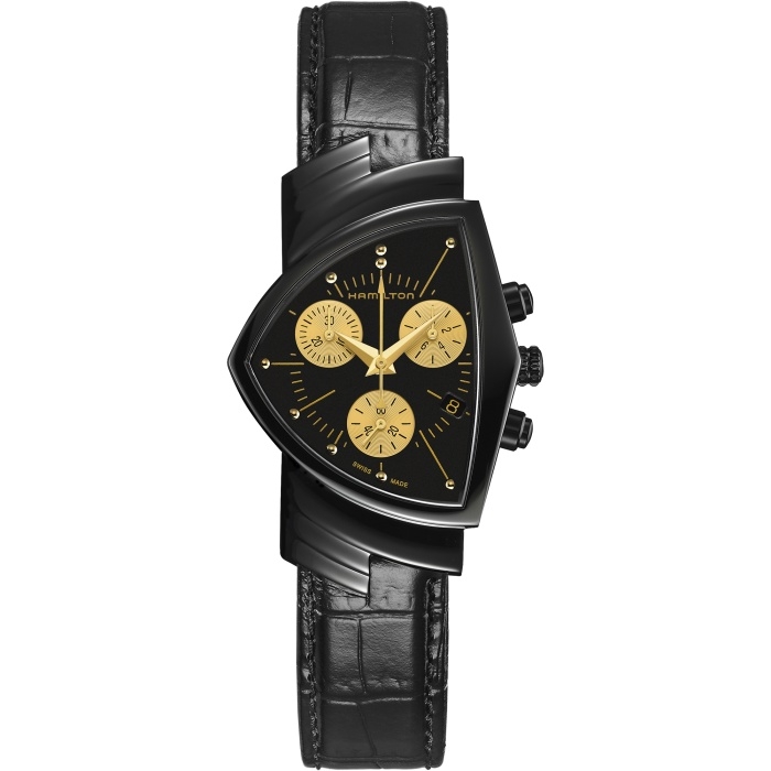 Hamilton H24402730 : Ventura Chrono Quartz 32.3 Black & Gold