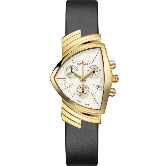 Hamilton H24422751 : Ventura Chrono Quartz 32.3 Yellow Gold / Silver