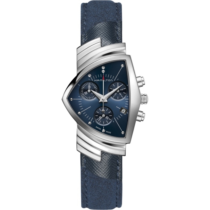 Hamilton H24432941 : Ventura Chrono Quartz Stainless Steel / Blue Suede Shoes