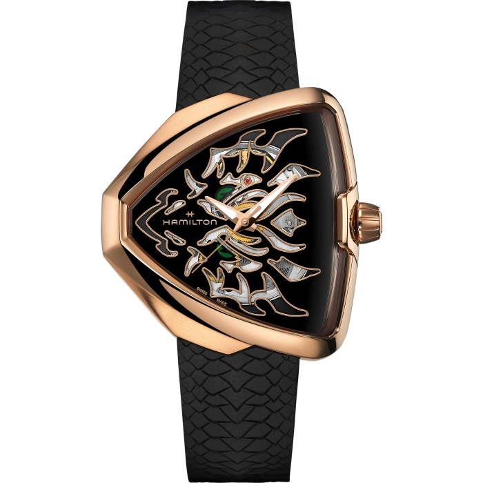 Hamilton H24525332 : Ventura Elvis80 Skeleton Dragon / Rose Gold
