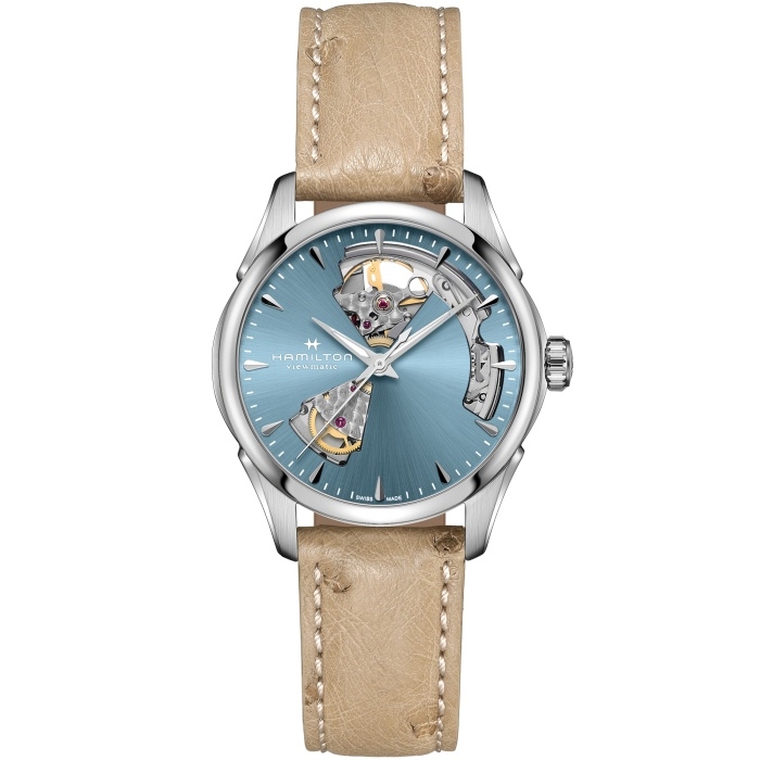 Hamilton H32215840 : Jazzmaster Open Heart 36 Stainless Steel / Blue
