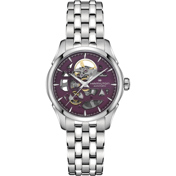 Hamilton H32265101 : Jazzmaster Skeleton Lady Auto 36 Stainless Steel / Purple / Bracelet