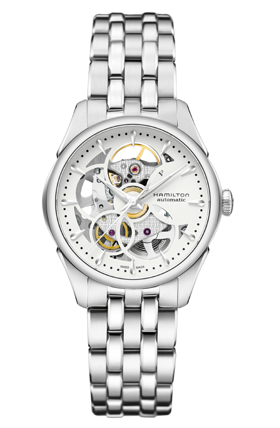 Hamilton H32405111 : Jazzmaster Skeleton Lady Auto 36 Stainless Steel / White / Bracelet