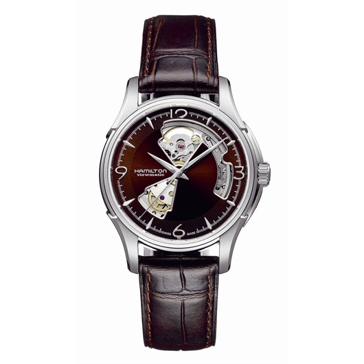 Hamilton H32565595 : Jazzmaster Open Heart 40 Stainless Steel / Brown