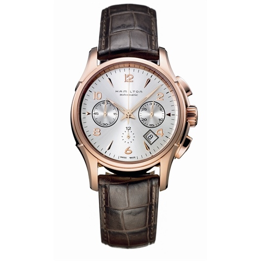 Hamilton H32646555 : Jazzmaster Automatic Chronograph 42mm Silver Dial PVD Gold