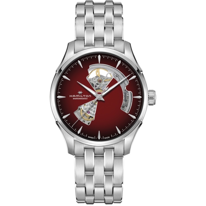 Hamilton H32675170 : Jazzmaster Open Heart 40 Stainless Steel / Burgundy Gradient / Bracelet