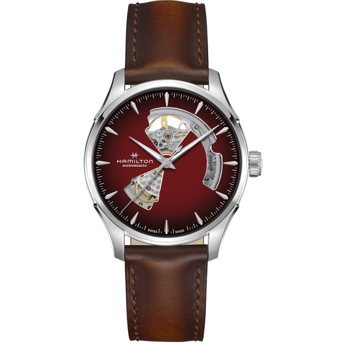 Hamilton H32675570 : Jazzmaster Open Heart 40 Stainless Steel / Burgundy Gradient