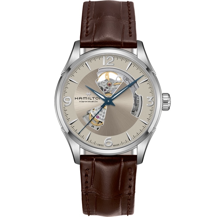 Hamilton H32705521 : Jazzmaster Open Heart 42 Stainless Steel / Salmon