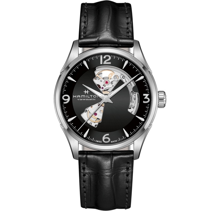 Hamilton H32705731 : Jazzmaster Open Heart 42 Stainless Steel / Black