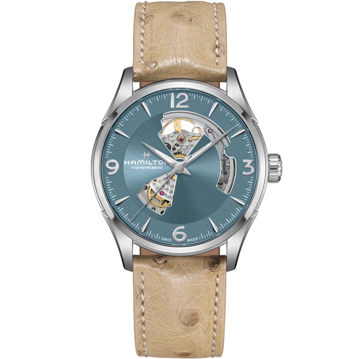 Hamilton H32705842 : Jazzmaster Open Heart 42 Stainless Steel / Blue