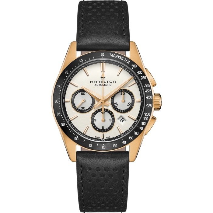 Hamilton H36626710 : Jazzmaster Performer Auto Chrono 42 Rose Gold / White