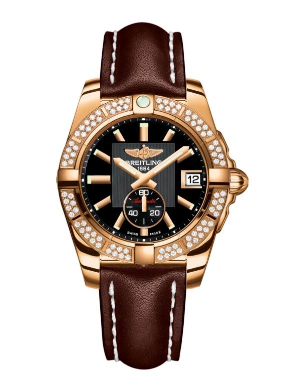 Breitling H3733053.BA54.416X : Galactic 36 Automatic Rose Gold / Diamond / Volcano Black / Calf