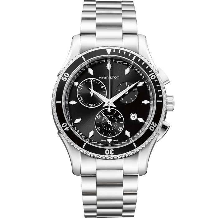Hamilton H37512131 : Jazzmaster Seaview Chrono Quartz 44 Stainless Steel / Black / Bracelet
