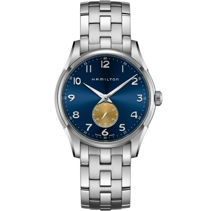 Hamilton H38411140 : Jazzmaster Thinline Small Second Quartz Stainless Steel / Blue / Bracelet
