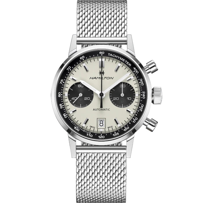 Hamilton H38416111 : Intra-Matic 68 Auto Chrono Stainless Steel / Silver / Mesh