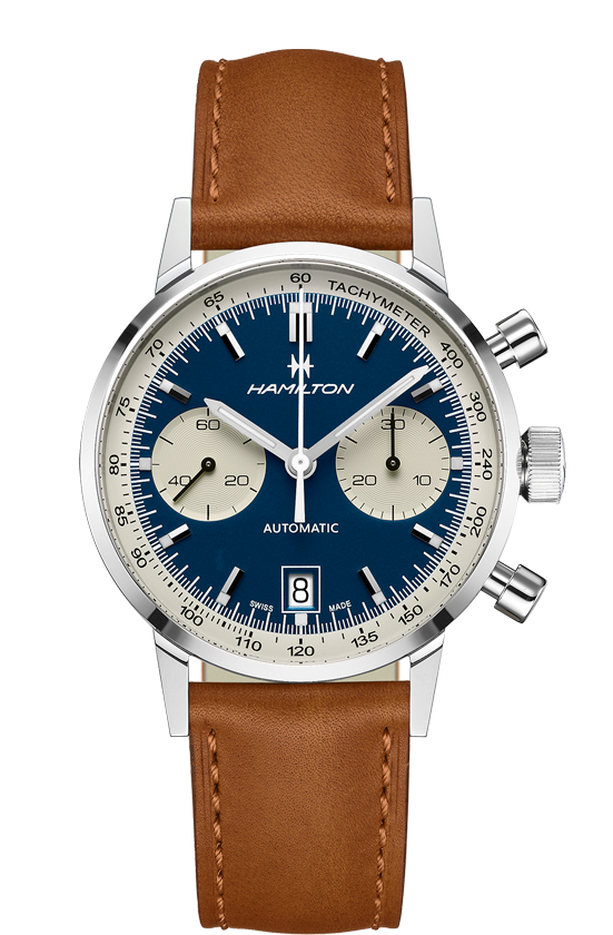 Hamilton H38416541 : Intra-Matic 68 Auto Chrono Stainless Steel / Blue / Strap