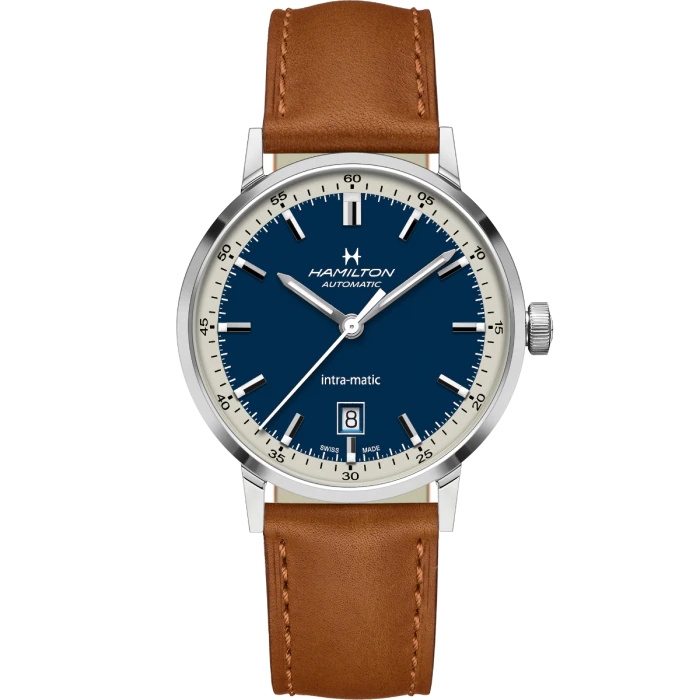 Hamilton H38425540 : Intra-Matic 40 Stainless Steel / Blue