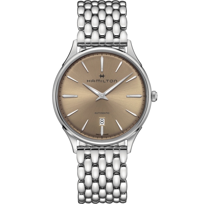 Hamilton H38525121 : Jazzmaster Thinline Auto 40 Stainless Steel / Beige / Bracelet