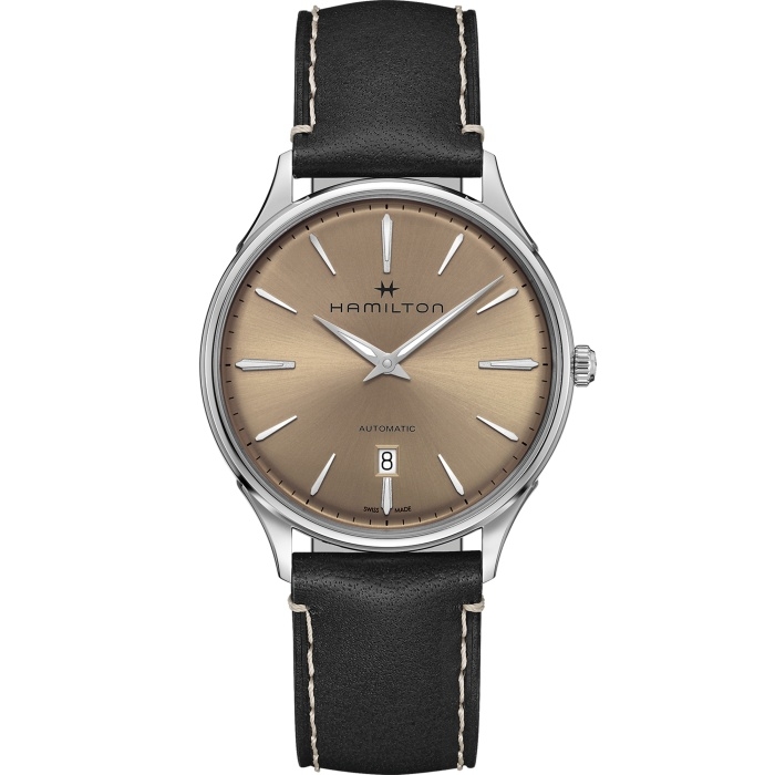 Hamilton H38525721 : Jazzmaster Thinline Auto 40 Stainless Steel / Beige
