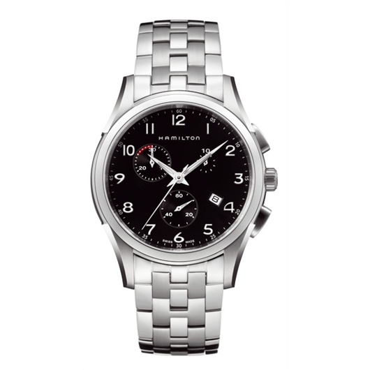 Hamilton H38612133 : Jazzmaster Thinline Chrono Quartz Stainless Steel / Black / Bracelet