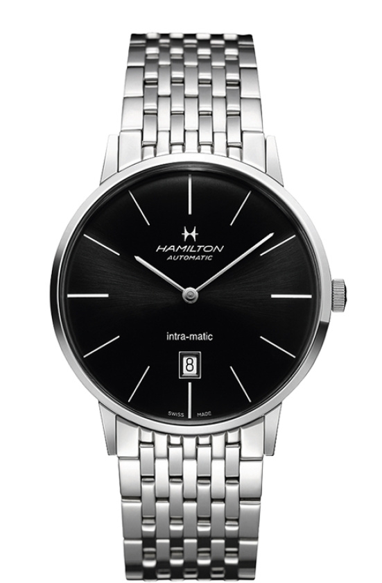 Hamilton H38755131 : Intra-Matic 42 Stainless Steel / Black / Bracelet