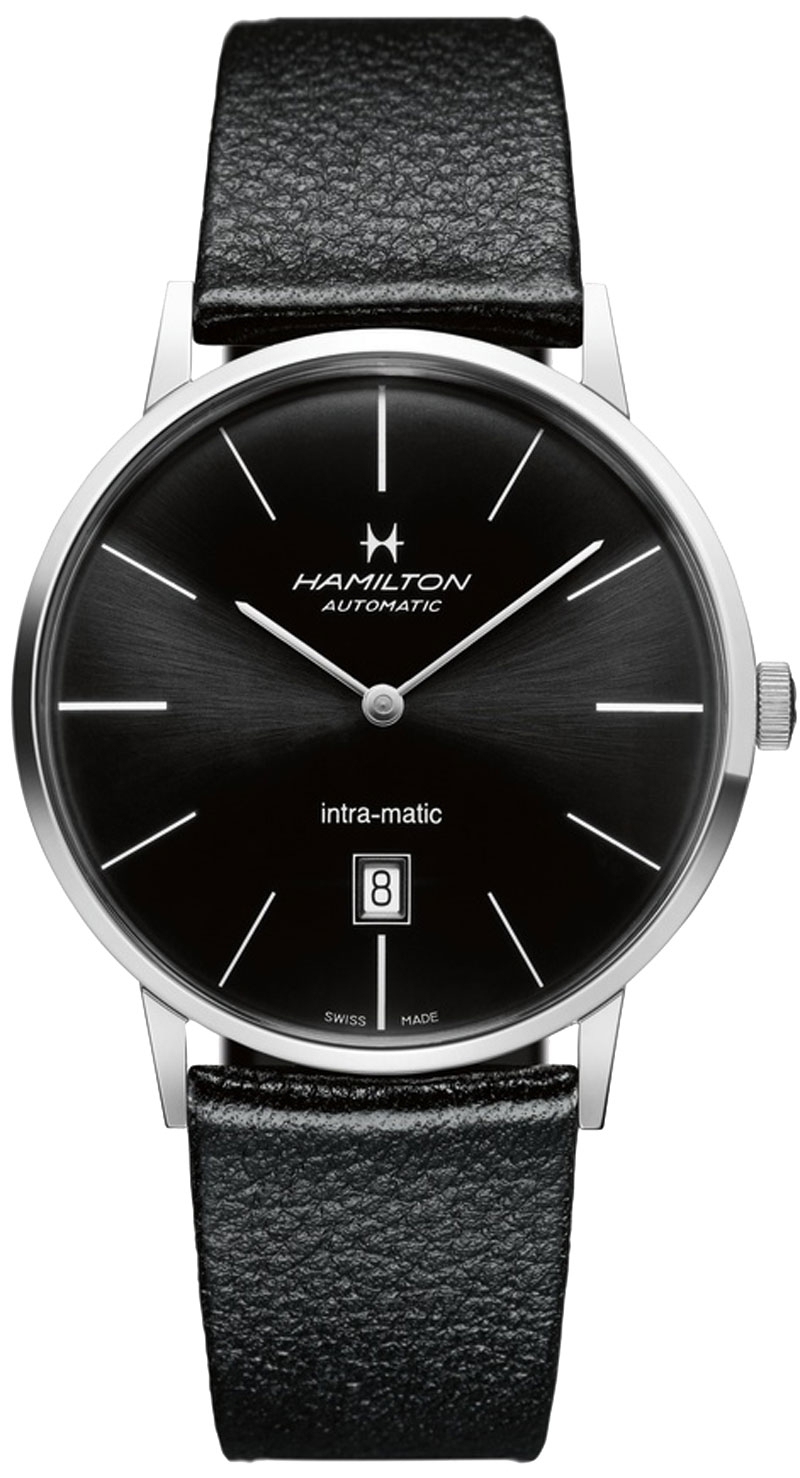 Hamilton H38755731 : Intra-Matic 42 Stainless Steel / Black / Strap