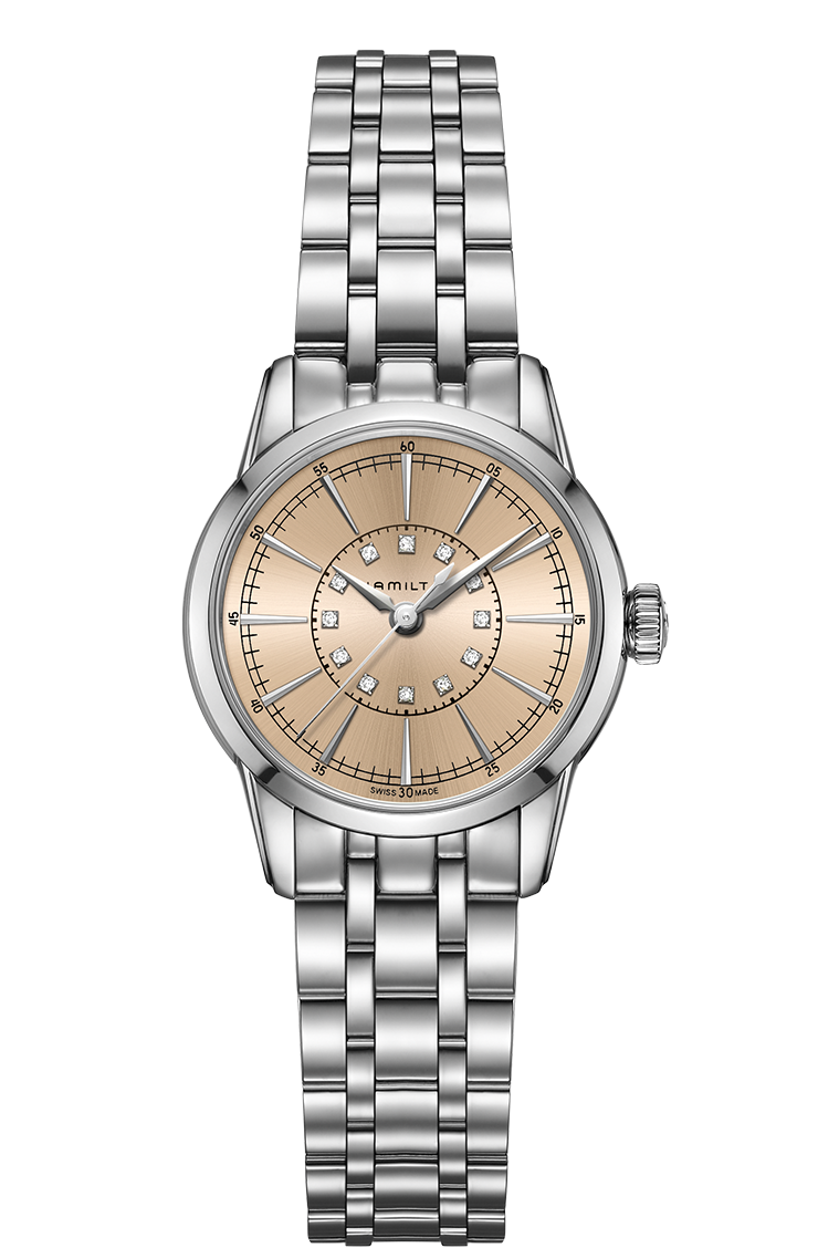 Hamilton H40311121 : Railroad Lady 28 Quartz Stainless Steel / Champagne / Bracelet