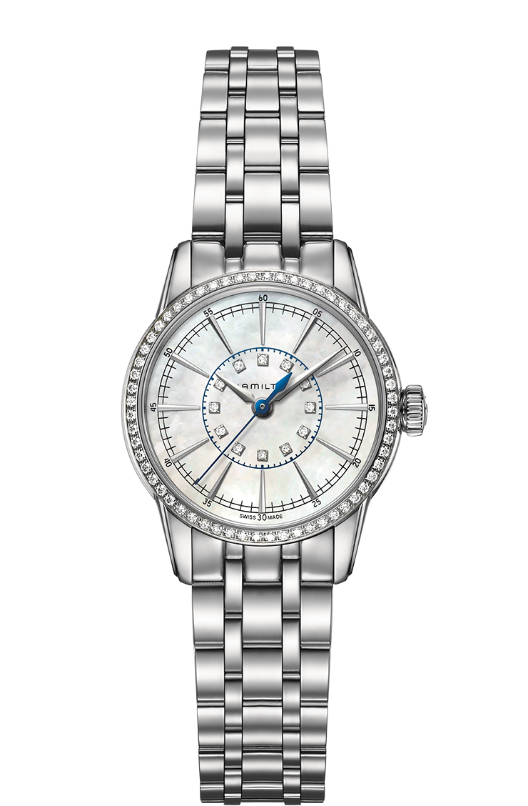 Hamilton H40391191 : Railroad Lady 28 Quartz Stainless Steel - Diamond / MOP / Bracelet