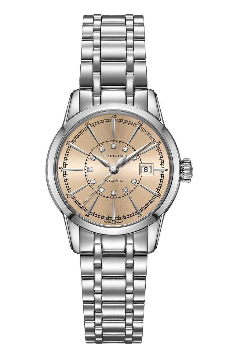 Hamilton H40405121 : Railroad Lady 32 Auto Stainless Steel / Champagne / Bracelet
