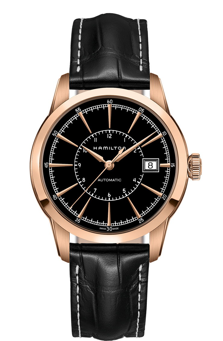 Hamilton H40505731 : Railroad 40 Auto Rose Gold / Black